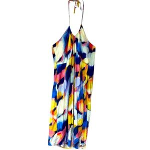 Lane Bryant Multicolor Tie Dye Halter Maxi Dress With Pockets, Sz 22/24